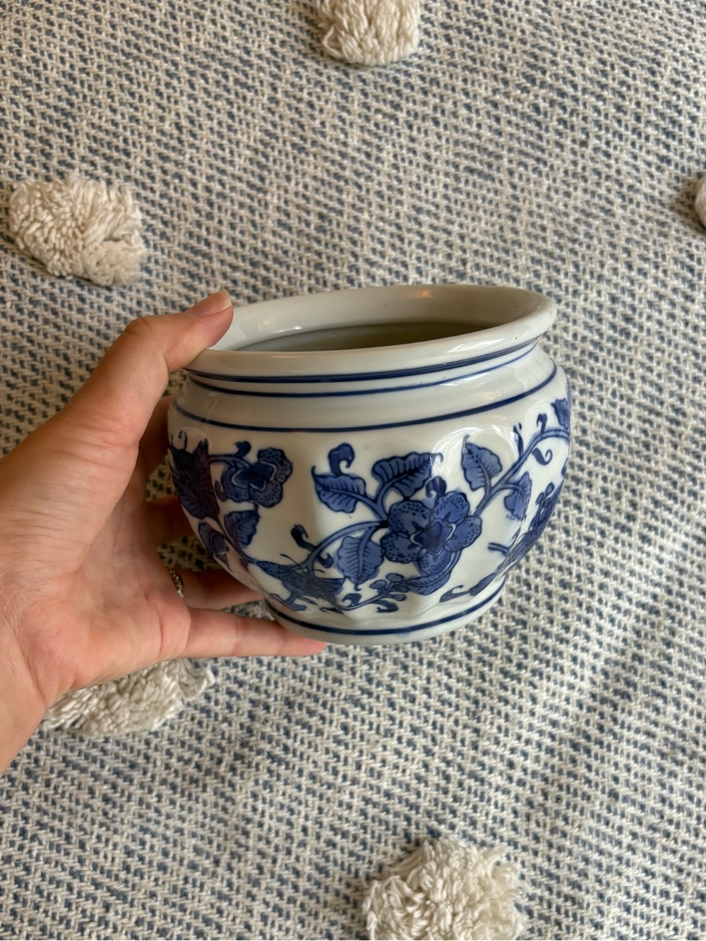 Blue & white planter